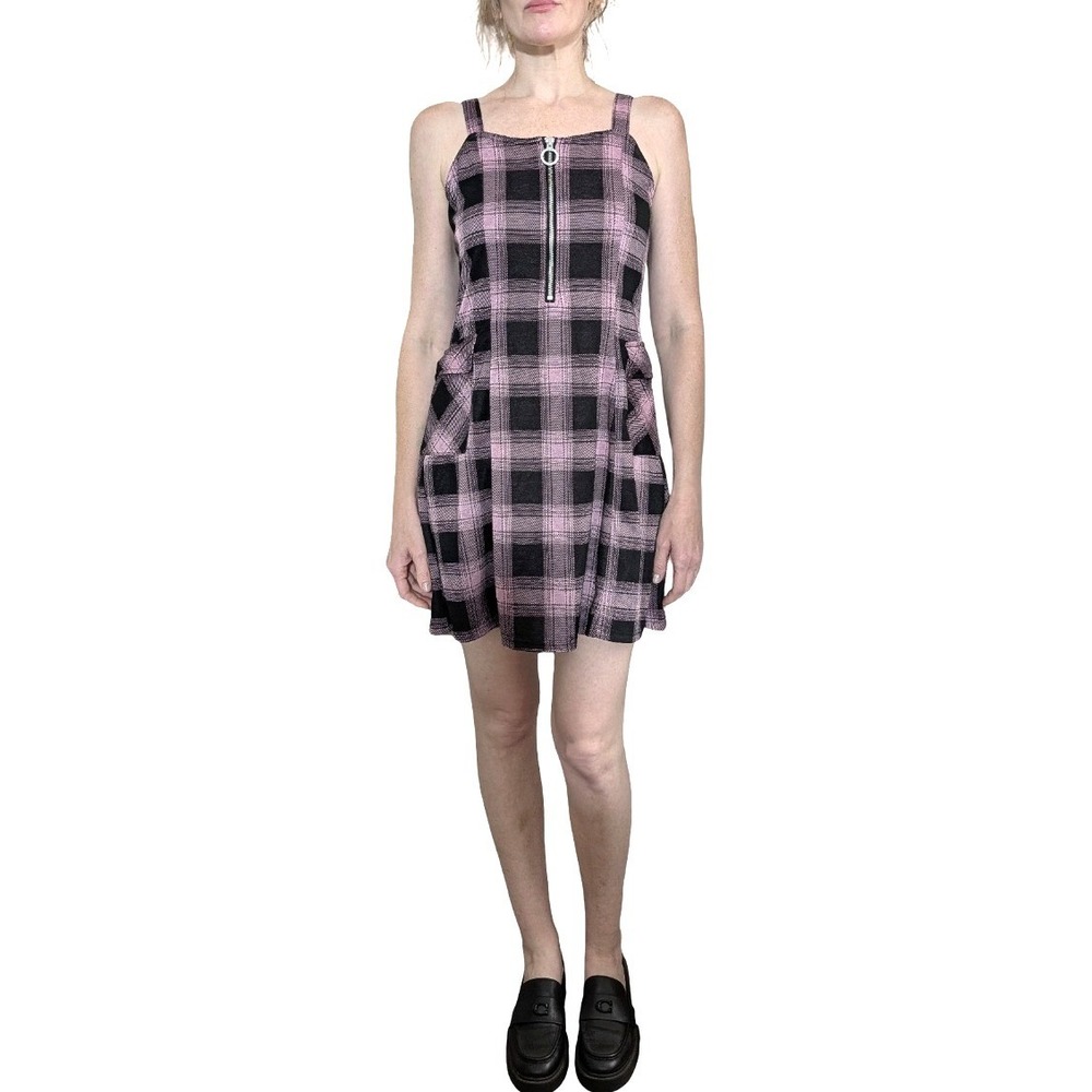 Limited Too‎ Pink Plaid Pinafore Mini Dress Y2K Grunge Girl XL Women S NWT
